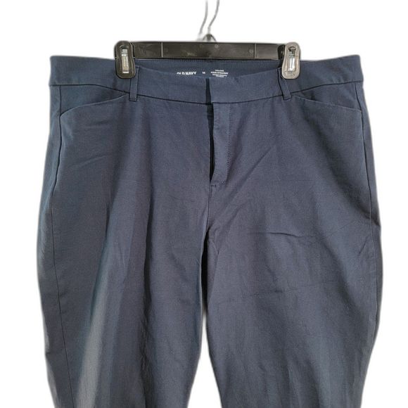 Navy Blue High-Waisted Pixie Skinny Pants Secret Smooth Pockets Women 18 - Picture 2 of 8